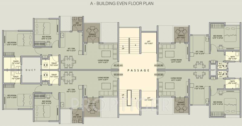 rainbow-housing urban-forest Building A Even Floor Cluster Plan