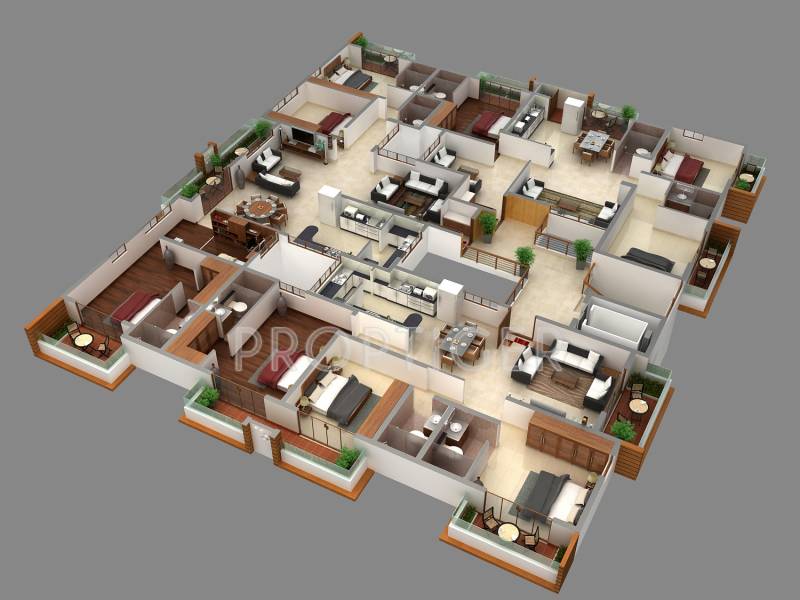 millenia-ventures-and-investments-(p)-ltd grandeur TOWER 1 Cluster Plan from 1st to 4th Floor