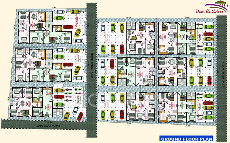 devi-builders navapushpam Typical Blocks Cluster Plan for Ground Floor
