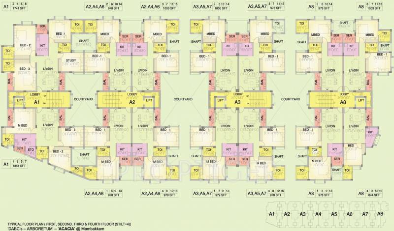  acacia Typical Block A1 to A8 Cluster Plan