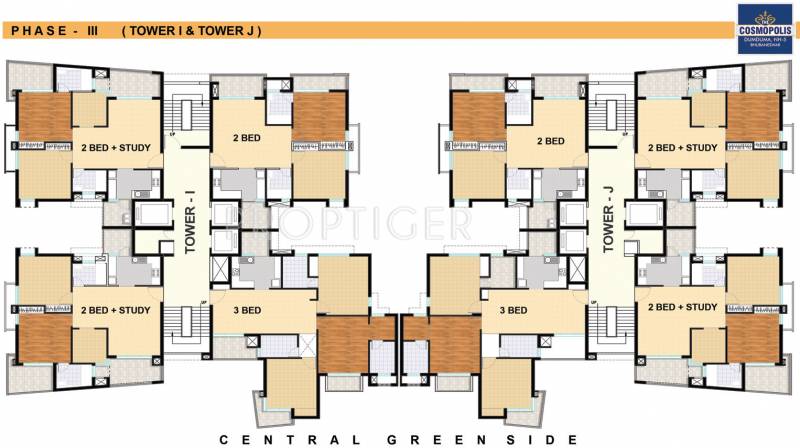 assotech the-cosmopolis Tower I & J Typical Cluster Plan