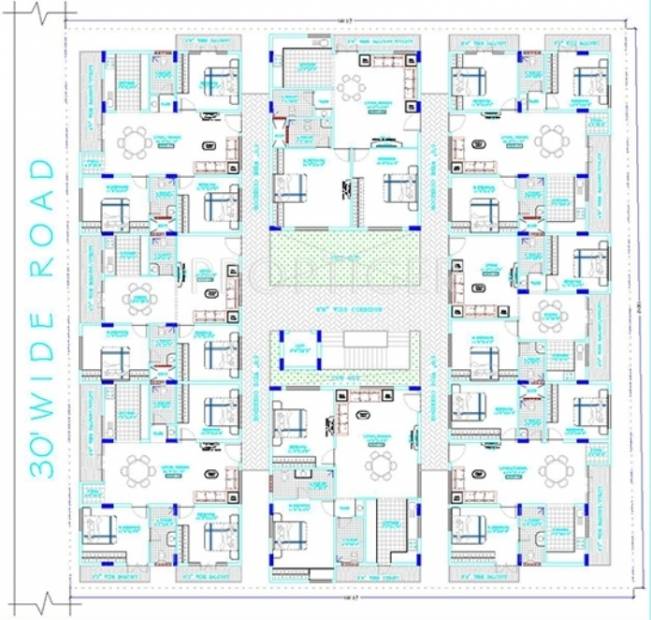 i1-properties spurthi-comforts Spurthi Comforts Cluster Plan for Typical Floor