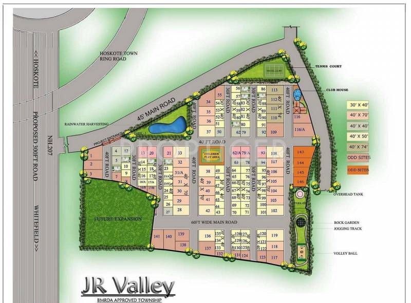 JR Housing Valley Plot Layout Plan