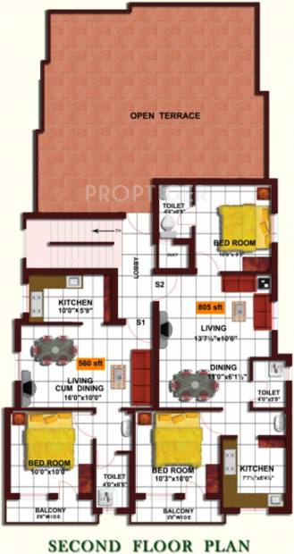 Grace Builders Grande Second floor Cluster Plan
