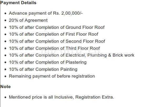 G Square Developers Panchmukhi G2 Galaxy Payment Plan