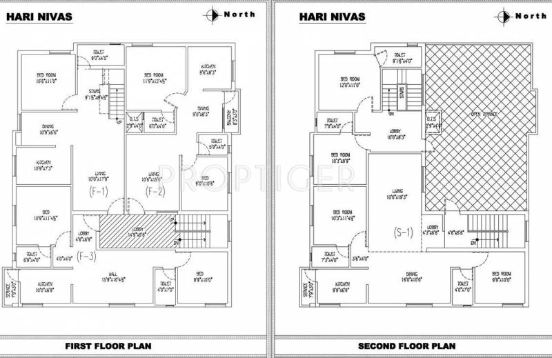 Rana Builders Hari Nivas 1st And 2nd Floor Cluster Plan
