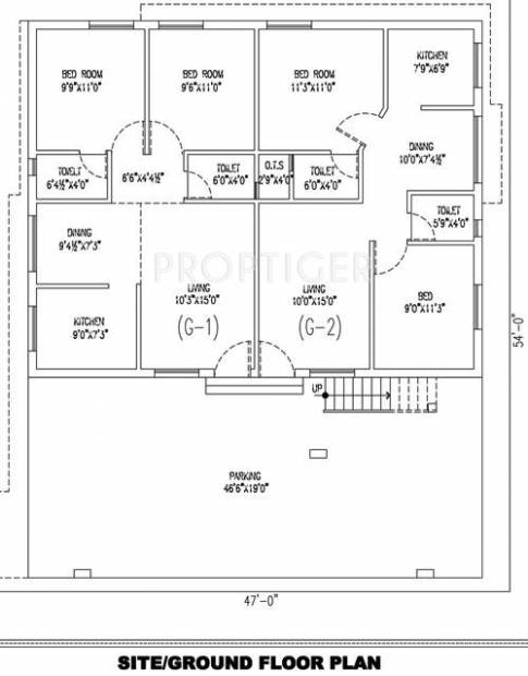Rana Builders Hari Nivas Ground Floor Cluster Plan