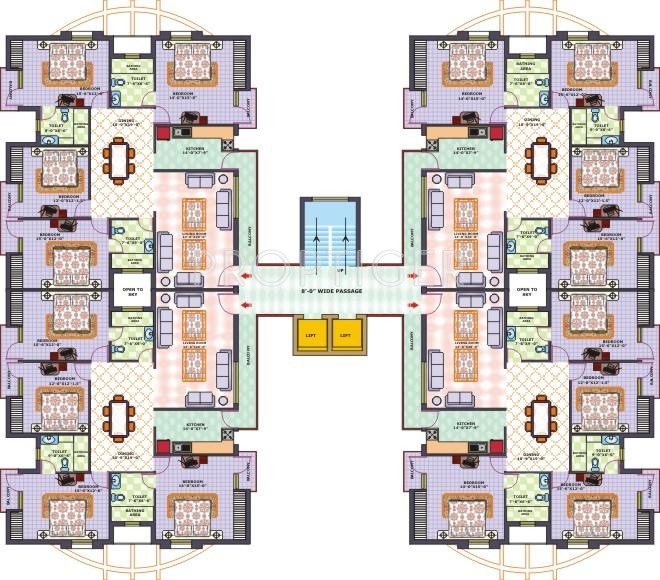 Oxirich Construction Greens View Typical Cluster Plan