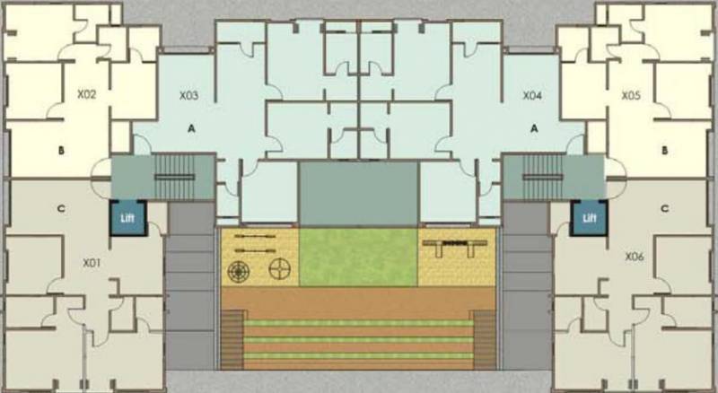 othello-group arham-enclave Tower 4 & Tower 5 Typical Cluster Plan