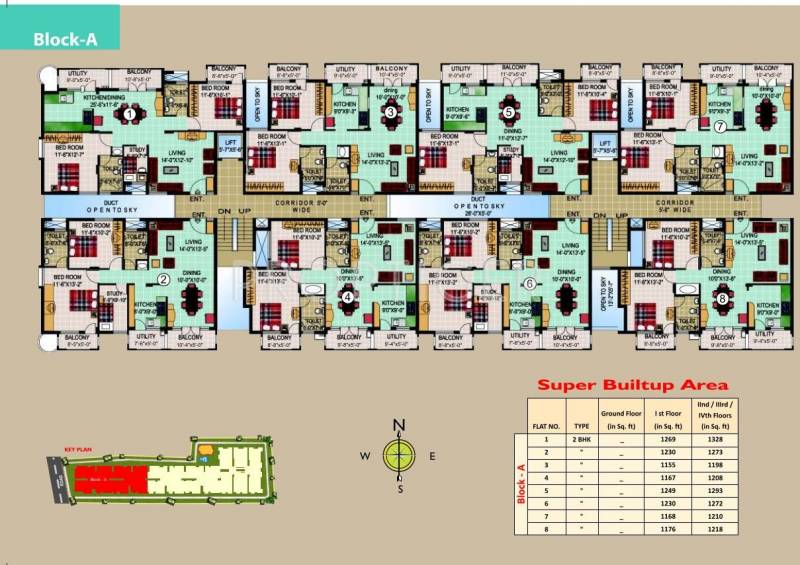SLS Developers Silver Oak Block-A Typical Cluster Plan