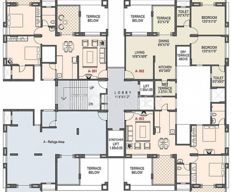 buildcorp windwords Cluster Plan for 8th Floor