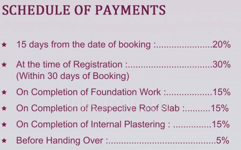 grand-space-developers-pvt-ltd raj-mehal Payment Plan