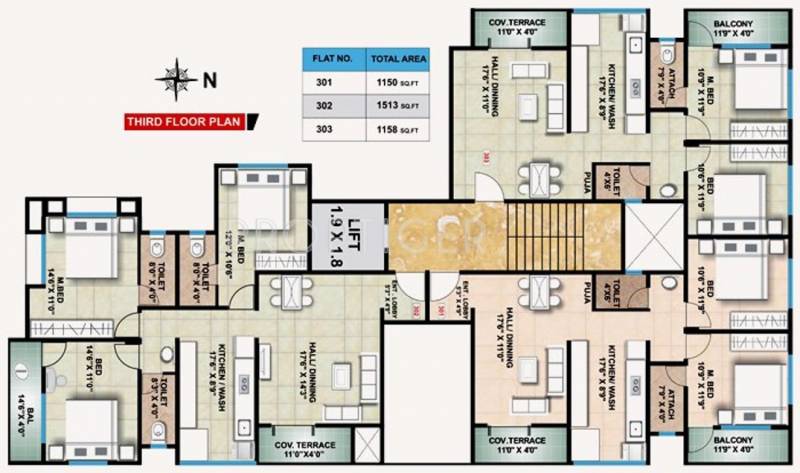shree-ganesh-constructions avenue Avenue Cluster Plan for 3rd Floor