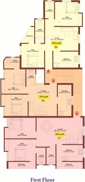 meridian-builders kavins-ashirvad Cluster Plan 1st Floor