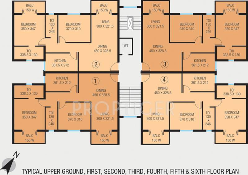models-construction status Building 4A Typical Floor Cluster Plan