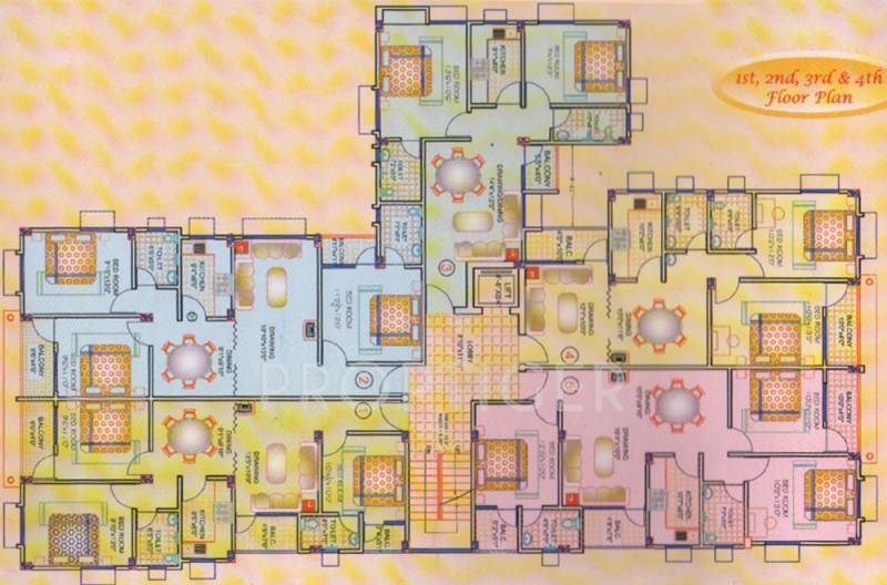 niagaree-builders kashana-kothi Cluster Plan from 1st to 4th Floor