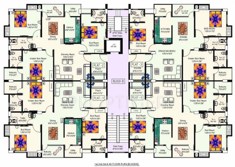 niagaree-builders galaxy-green Cluster Plan from 1st to 4th Floor