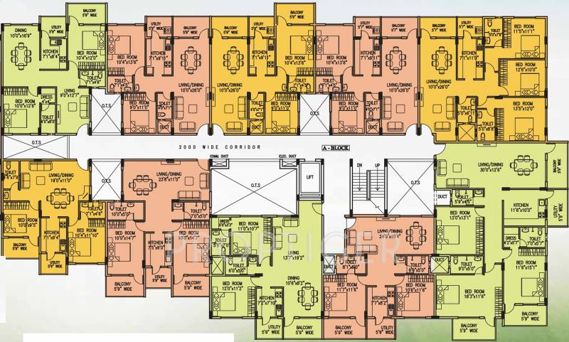 dhruvika-group mogra Block B Cluster Plan from 1st to 5th Floor