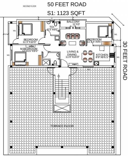 anu-builders radha-enclave Radha Nagar Cluster Plan for 2nd Floor