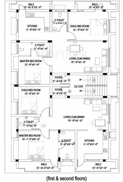 ssb-builders sai-sakthivel Sai Sakthivel Cluster Plan from 1st to 2nd Floor
