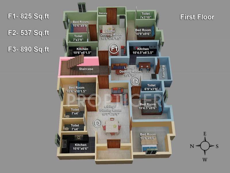 geejay-homes chaturthi Chaturthi Cluster Plan for 1st Floor