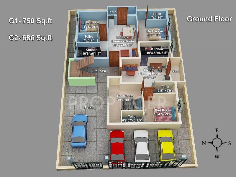 geejay-homes chaturthi Chaturthi Cluster Plan for ground Floor