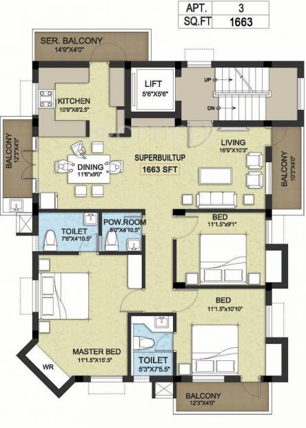nivedha-constructions lavanya Lavanya Cluster Plan from 1st to 3rd Floor