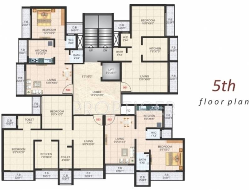 united-properties kailash-sadan Kailash Sadan Cluster Plan for 5th Floor