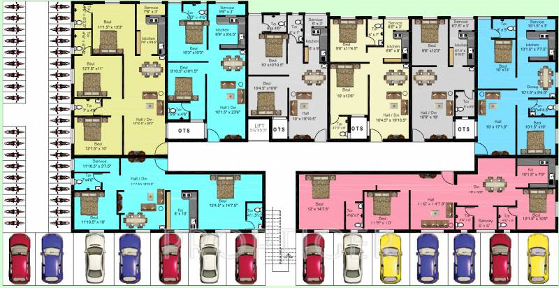 kvm-housing-developers swarnabhoomi Tower D Cluster Plan for Ground Floor