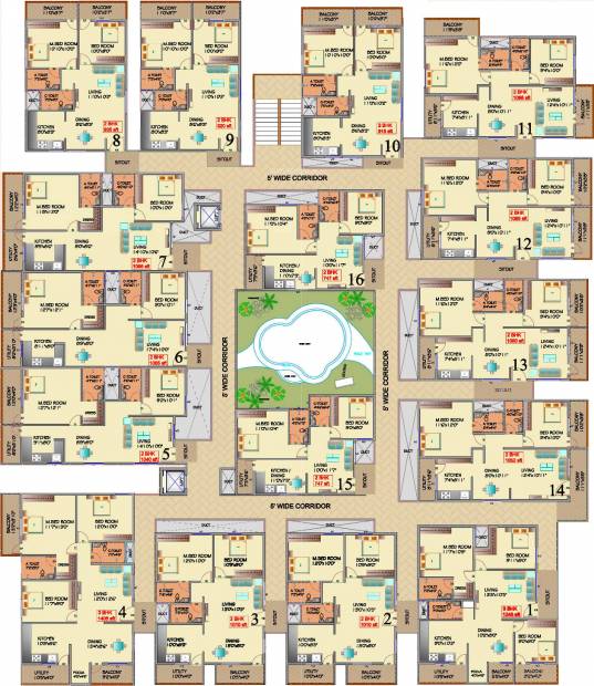 sri-sai-residency Sri Sai Residency Cluster Plan from 1st to 4th Floor