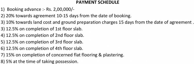 amit-properties sri-sai-residency Payment Plan