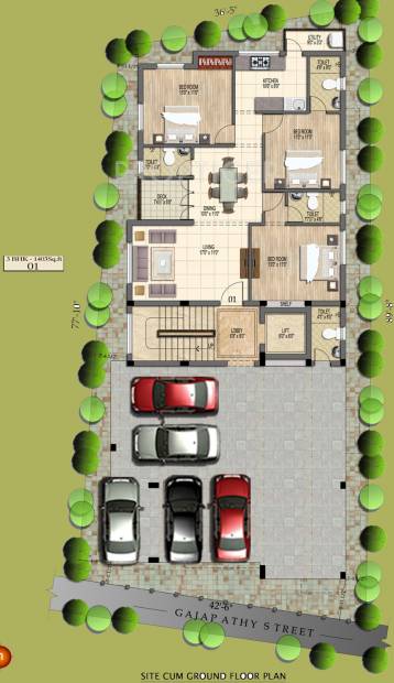 sri-kalpathru-foundations panchvati Panchvati Cluster Plan for ground Floor