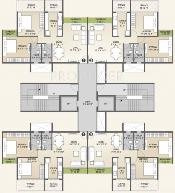 Images for Cluster Plan of Rehab Balaji Delta Tower 1