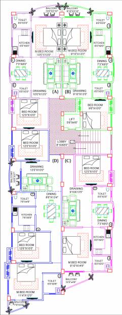 sri-ram-infrastructure-housing-limited saurabh-complex Saurabh Complex Cluster Plan from 1st to 4th Floor