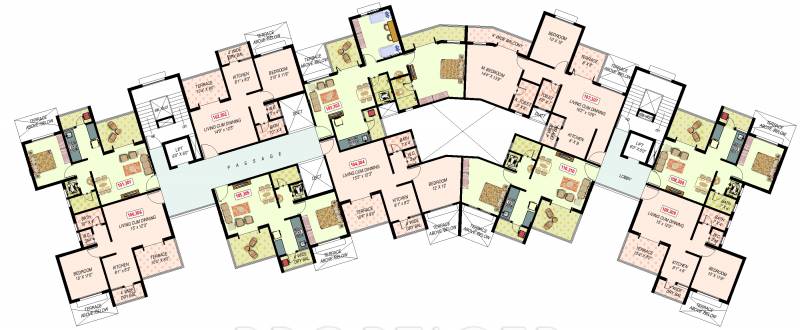 paranjape-schemes green-cove Bldg B Cluster Plan For 1st or 3rd Floor