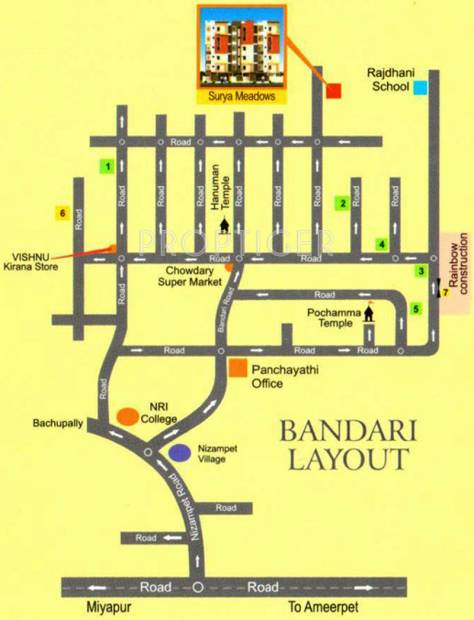 surya-constructions meadows Location Plan
