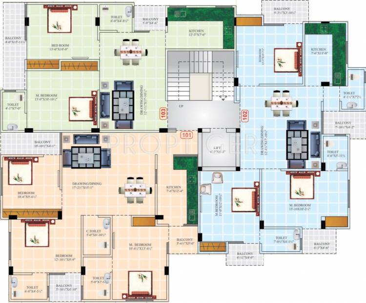 balaji-dham-build-estates-pvt-ltd panchsheel-residency Panchsheel Residency Cluster Plan from 1st to 3rd Floor