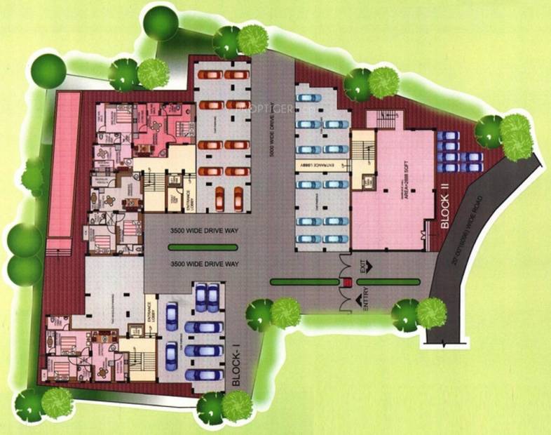  tower Block 1 and 2 Cluster Plan for Ground Floor