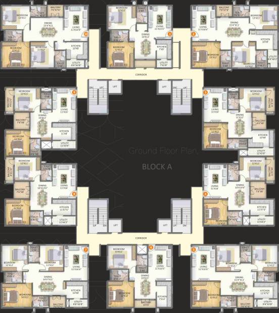  tridax Block A Cluster Plan for Ground Floor