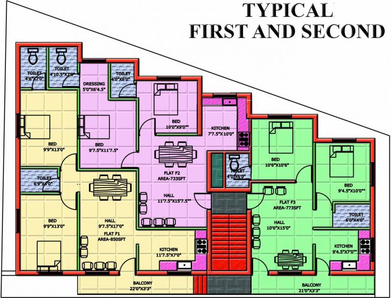 iniya-illam-constructions maruthi-nagar Maruthi Nagar Cluster Plan from 1st to 2nd Floor
