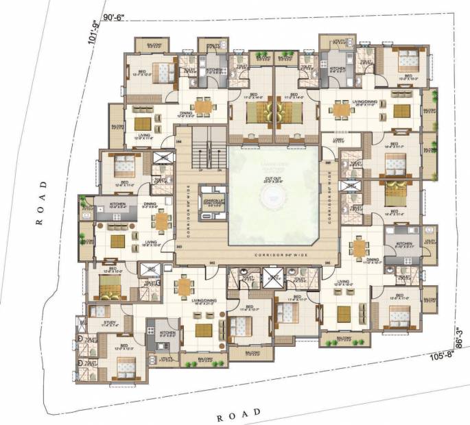  the-courtyard-square Images for Cluster Plan of Aswan The Courtyard Square
