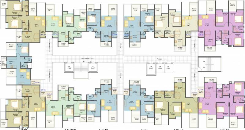  park-view-phase-1-building-a1-a2 Images for Cluster Plan of Mantra Park View Phase 1 Building A1 A2