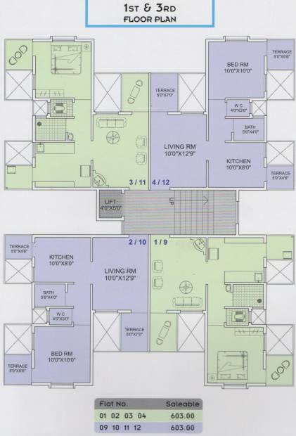  sumeru-corner Sumeru Corner 1st & 3rd Floor Cluster Plan