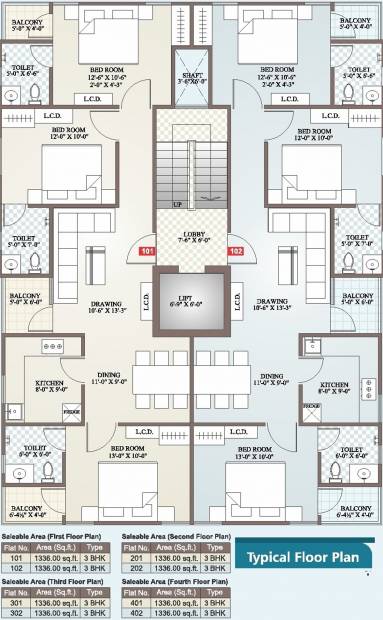  belle-vue Belle Vue Typical Cluster Plan from 1st to 4th Floor