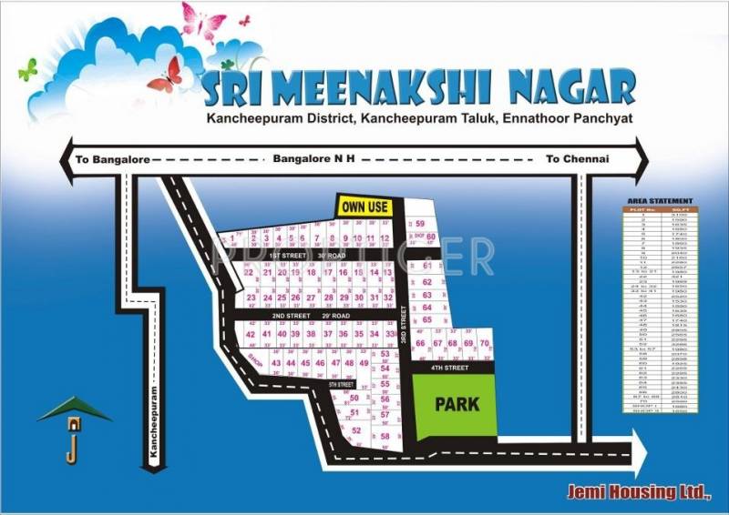 Jemi Housing Ltd Sree Meenakshi Nagar Plot Site Plan