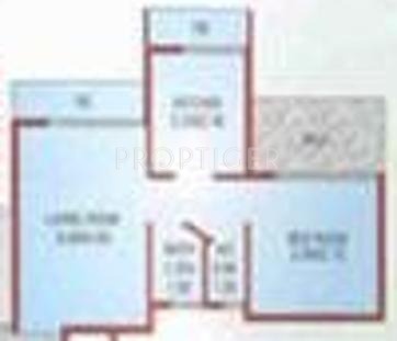 Planet Builders Aditya Planet Floor Plan (1BHK+1T)