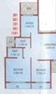 Planet Builders Aditya Planet Floor Plan (2BHK+2T)