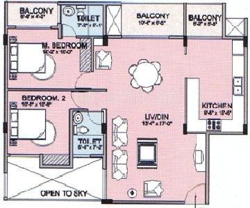  Collindalez (2BHK+2T (1,356 sq ft) 1356 sq ft)