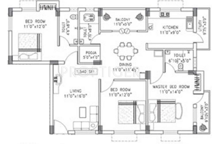 Arun Desh (3BHK+3T (1,540 sq ft) Pooja Room 1540 sq ft) Arun Desh (3BHK+3T (1,540 sq ft) Pooja Room 1540 sq ft)