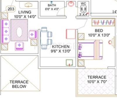 A P Akshay Glory (1BHK+1T (611 sq ft) 611 sq ft)